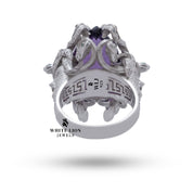 Packaging of Medusa Amethyst 925 Sterling Silver Ring by White Lion Jewels, elegant box