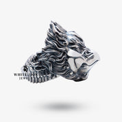 Back view highlighting artisanal craftsmanship of the oxidized silver ring