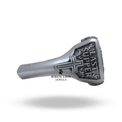 Back view of the Last Supper Jesus Christ 925 Sterling Silver Ring, showing the smooth, polished sterling silver.