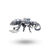 Luxury Sterling Silver Honey Bee Pendant with nature-inspired design and oxidized finish.