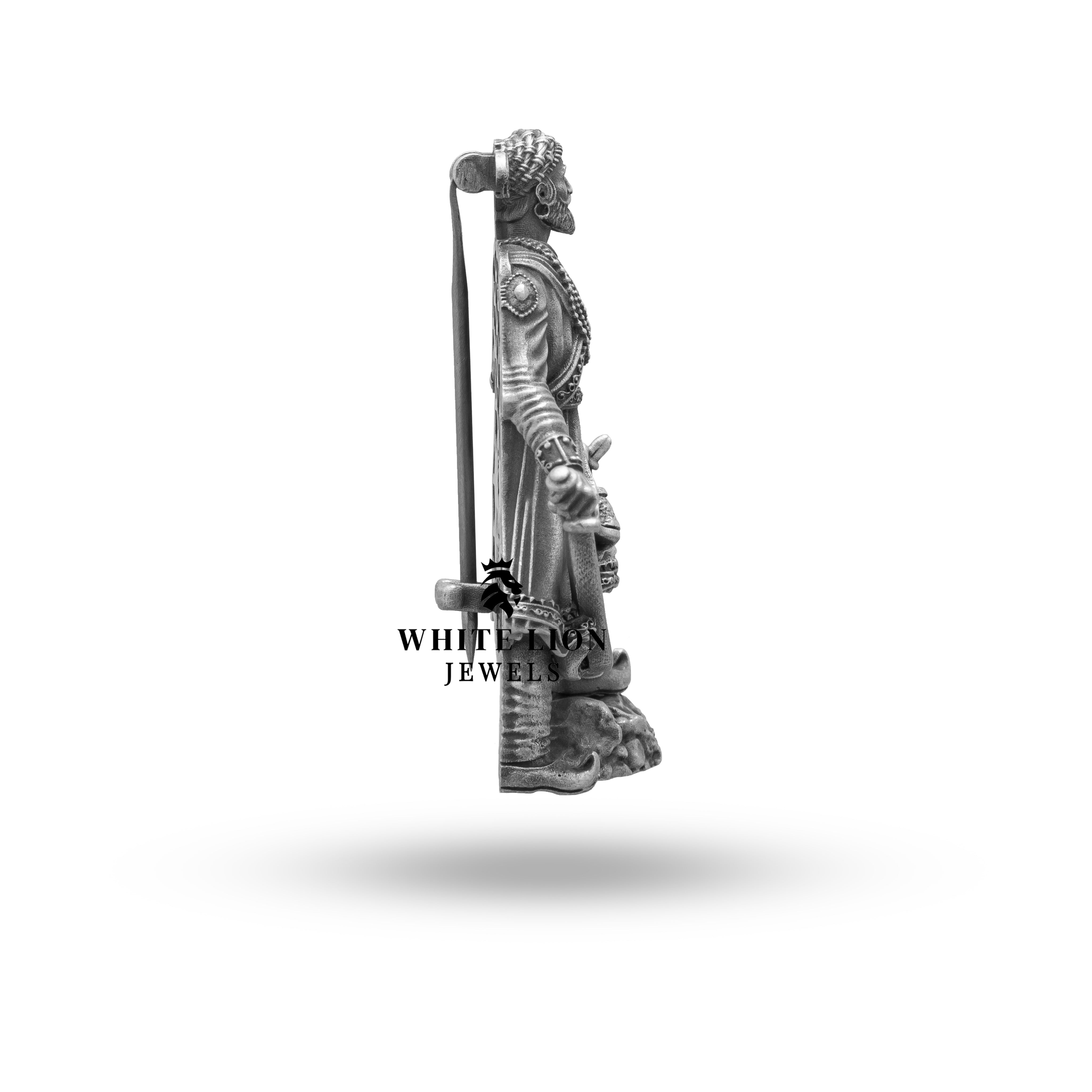 Heritage Shivaji Maharaj Brooch | 925 Sterling Silver | Artisan Crafted | Timeless Elegance