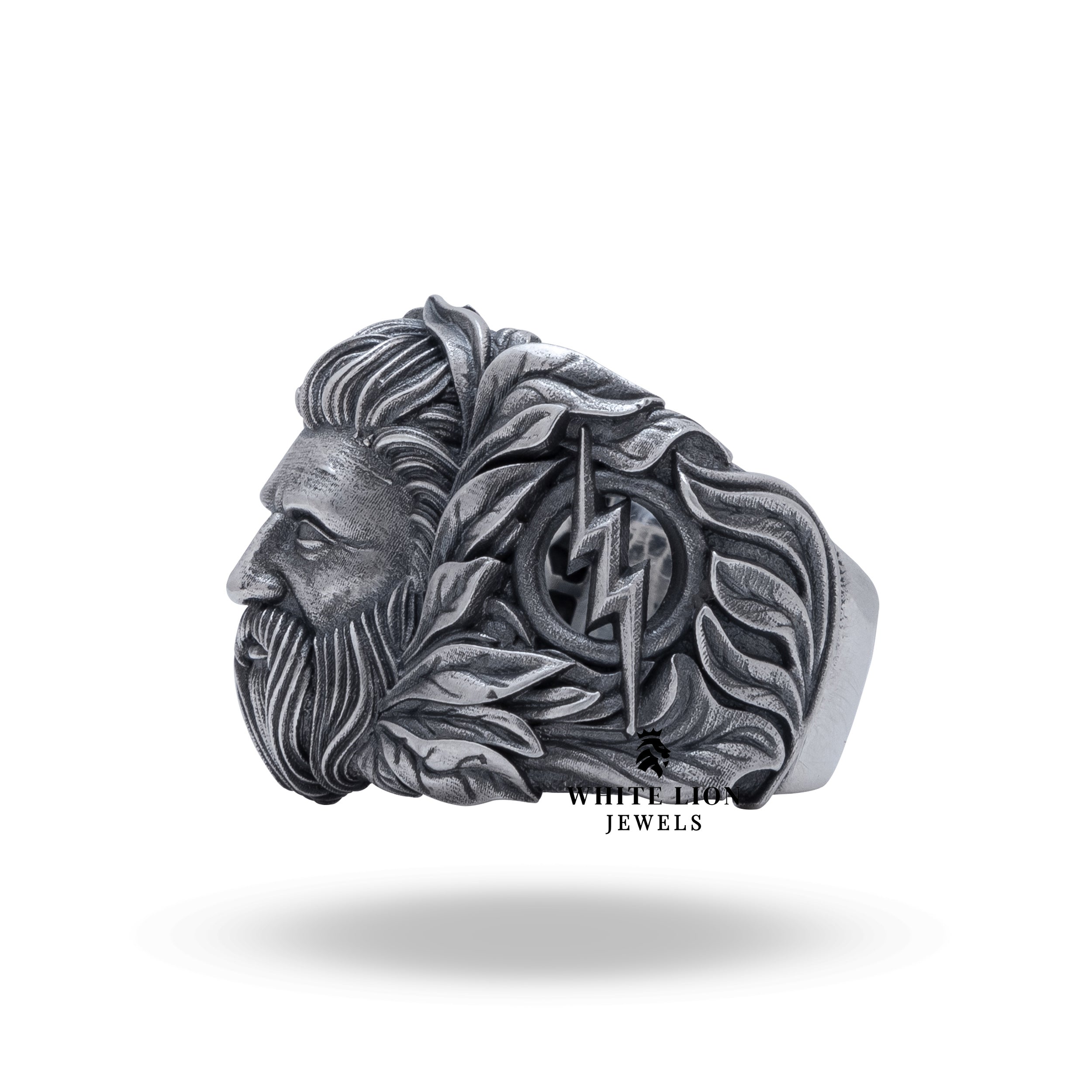 Luxury Mythology Zeus 925 Sterling Silver Ring by White Lion Jewels