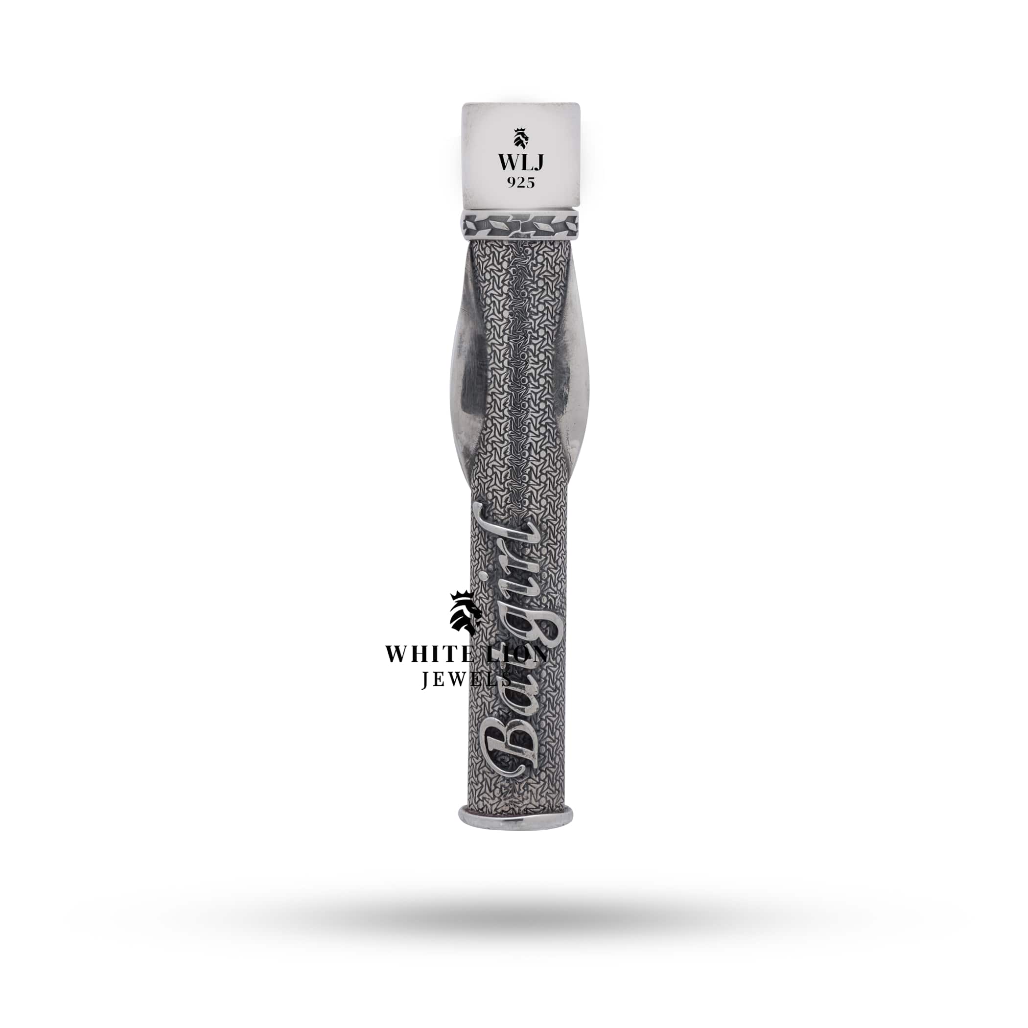 Intricate design of the Bat Girl 925 Sterling Silver Lighter with protective coating