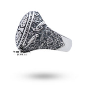 Side view highlighting the craftsmanship of the Oval Signet Sterling Silver Ring