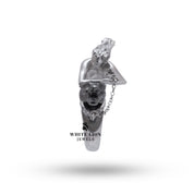 Nickel-free, two-tone designed Lady Panther Ring in Sterling Silver, perfect for sensitive skin elegance.