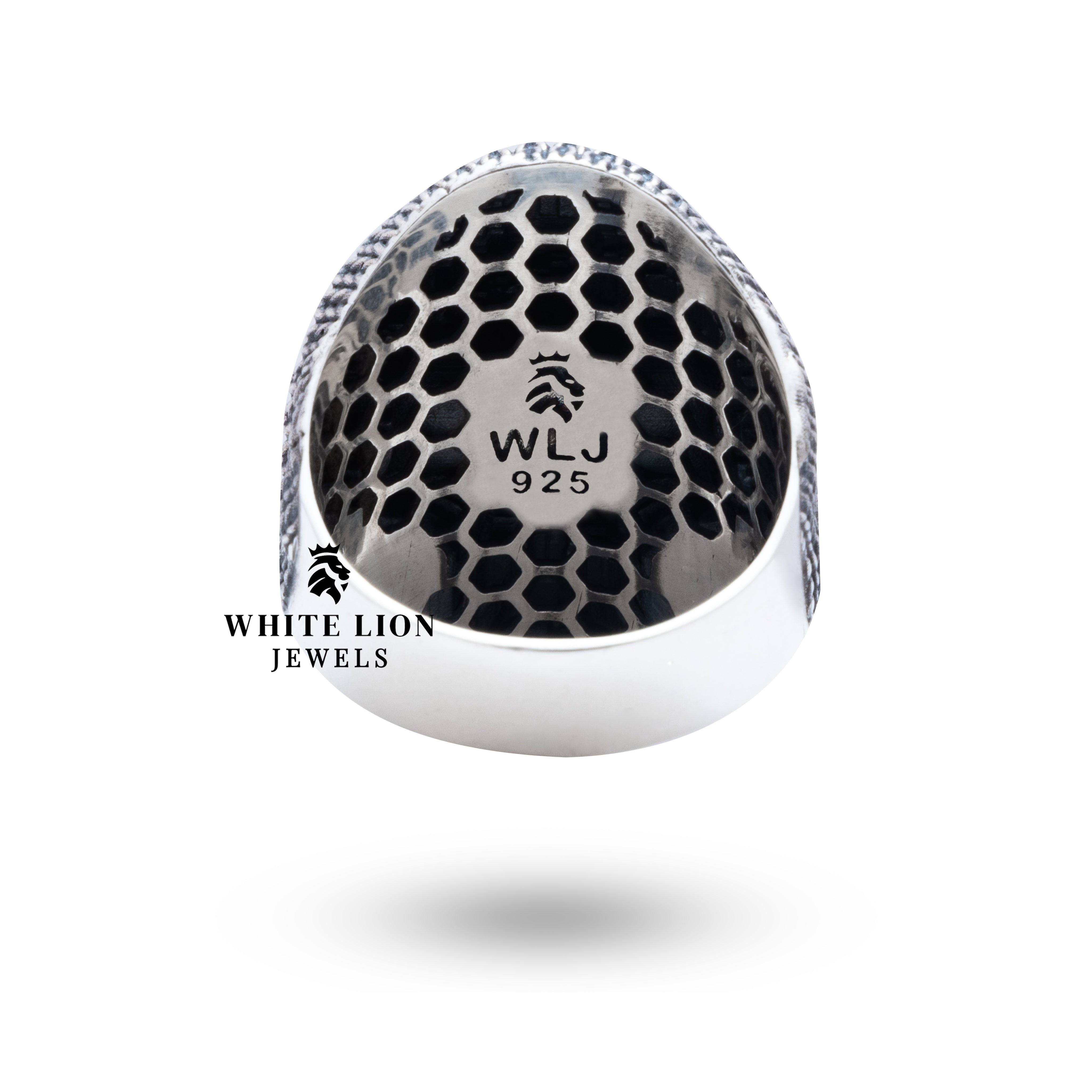 Lifestyle shot of Beard Skull 925 Sterling Silver Ring worn, portraying its edgy statement presence