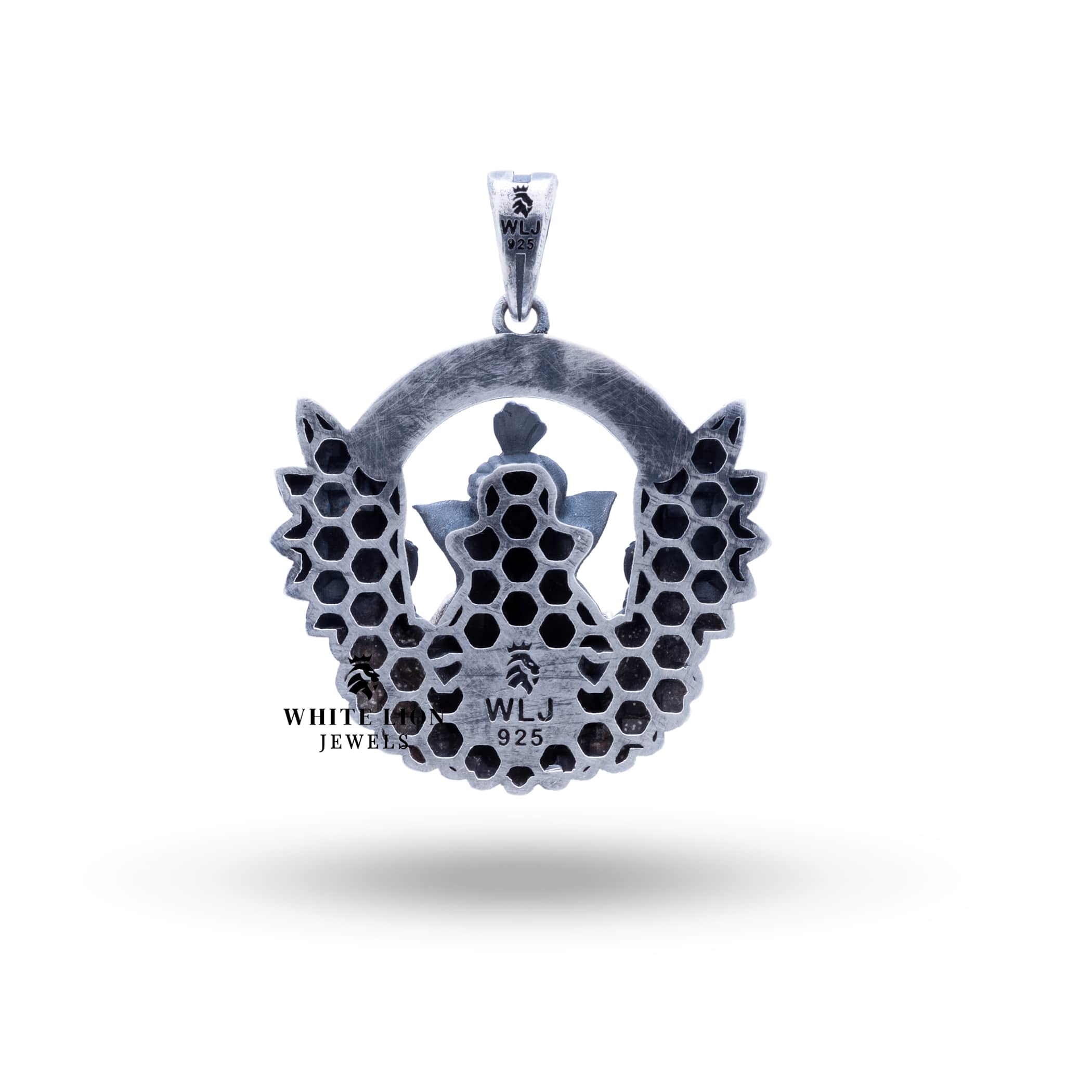 Ganesha Atharva Wings 925 Sterling Silver Pendant in premium packaging by White Lion Jewels, perfect for gifting occasions.