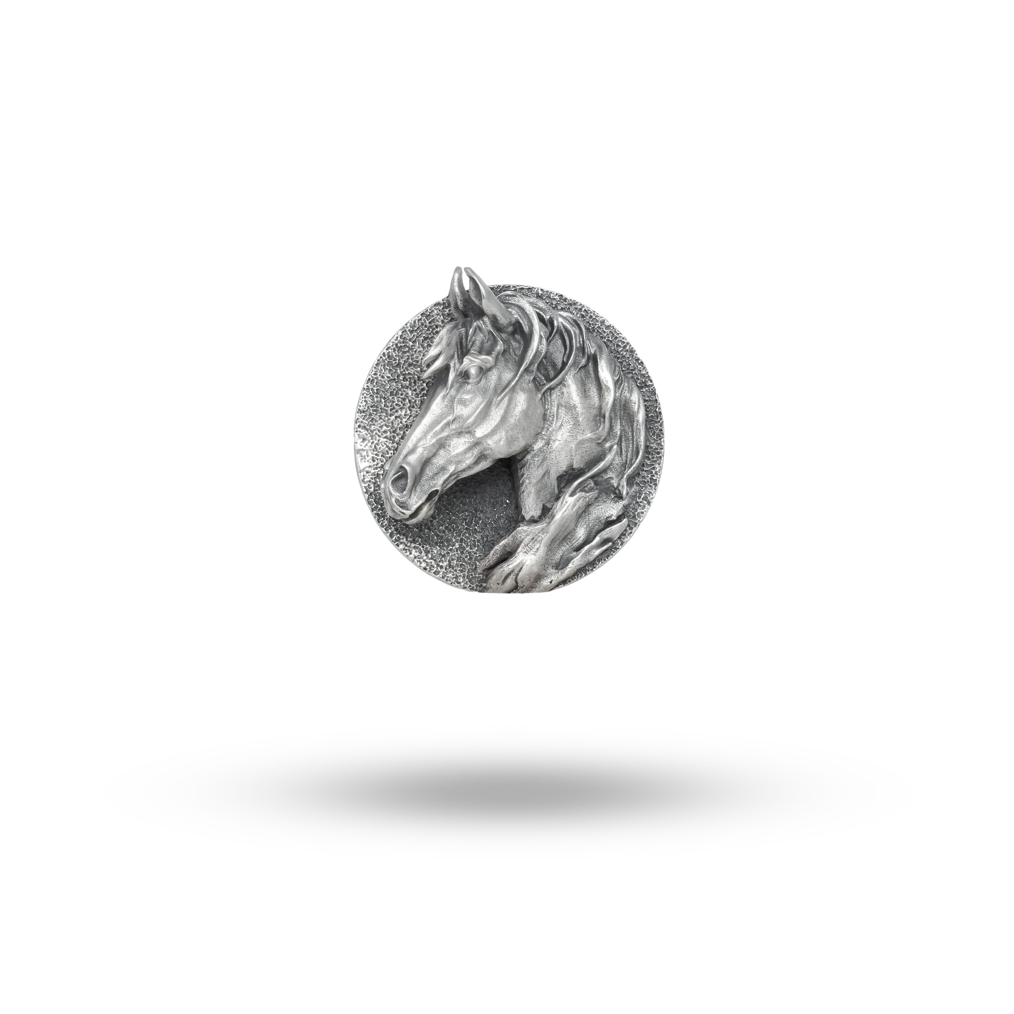 Exquisite Horse Head Button Set made of 925 Oxidized Sterling Silver