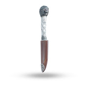 Front view of Lion Head Katar in 925 Sterling Silver showcasing intricate design.