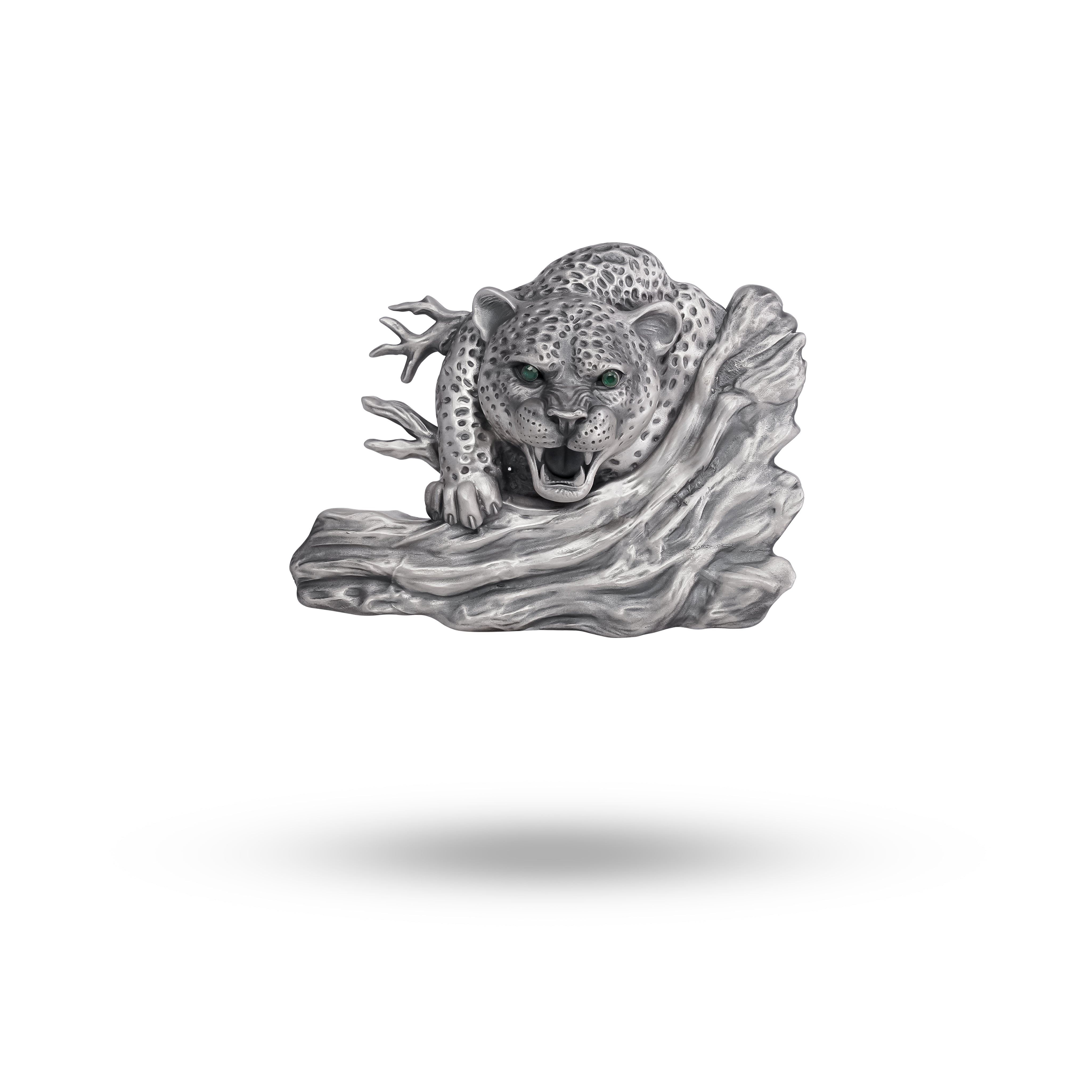 Luxury 3D Panther Artistic 925 Sterling Silver Belt Buckle with oxidized finish