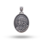 Sterling silver pendant with Jesus crown of thorns design, symbol of faith