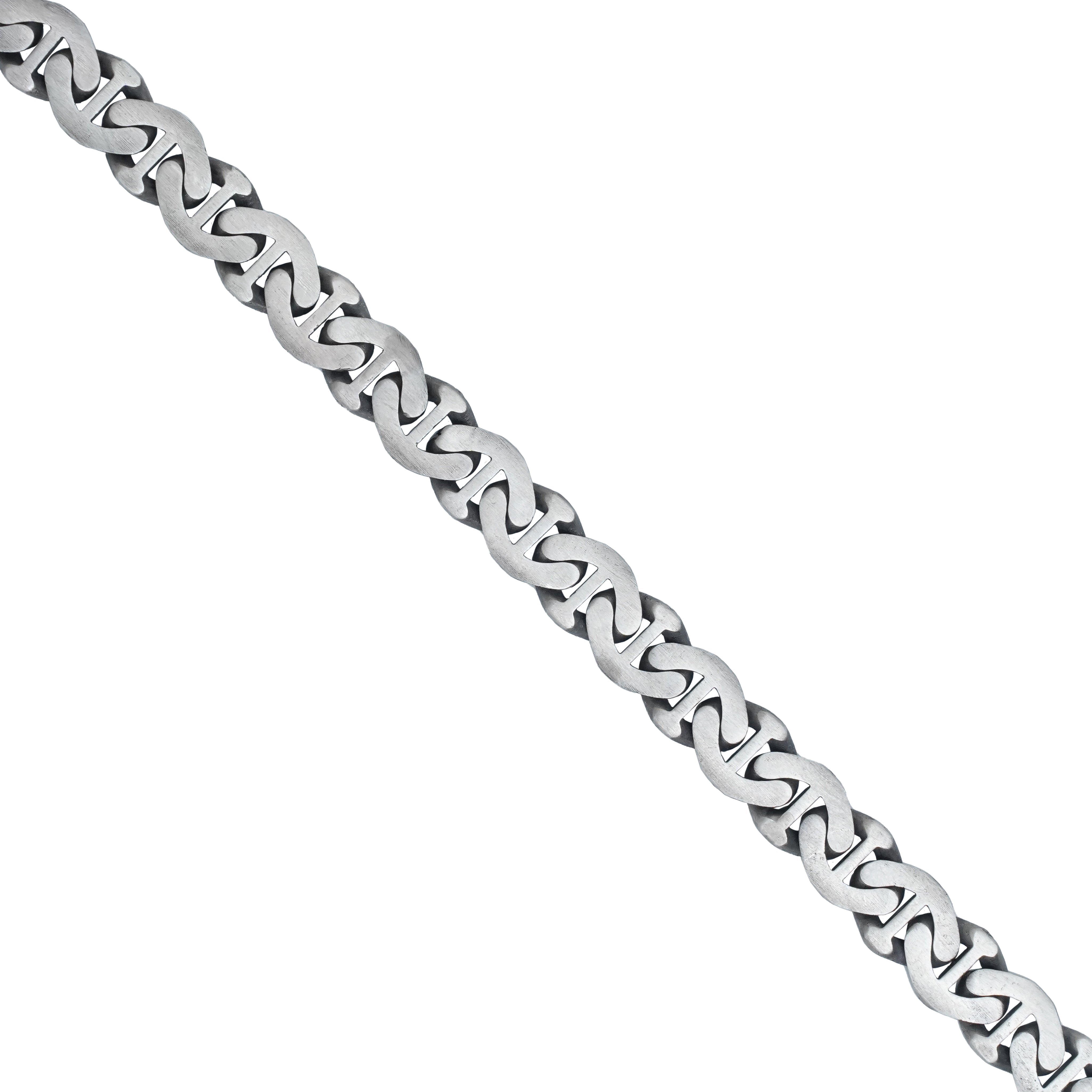 Front view of Royal Cuban Cross Bracelet 925 Sterling Silver with oxidized finish and elegant artisan design.