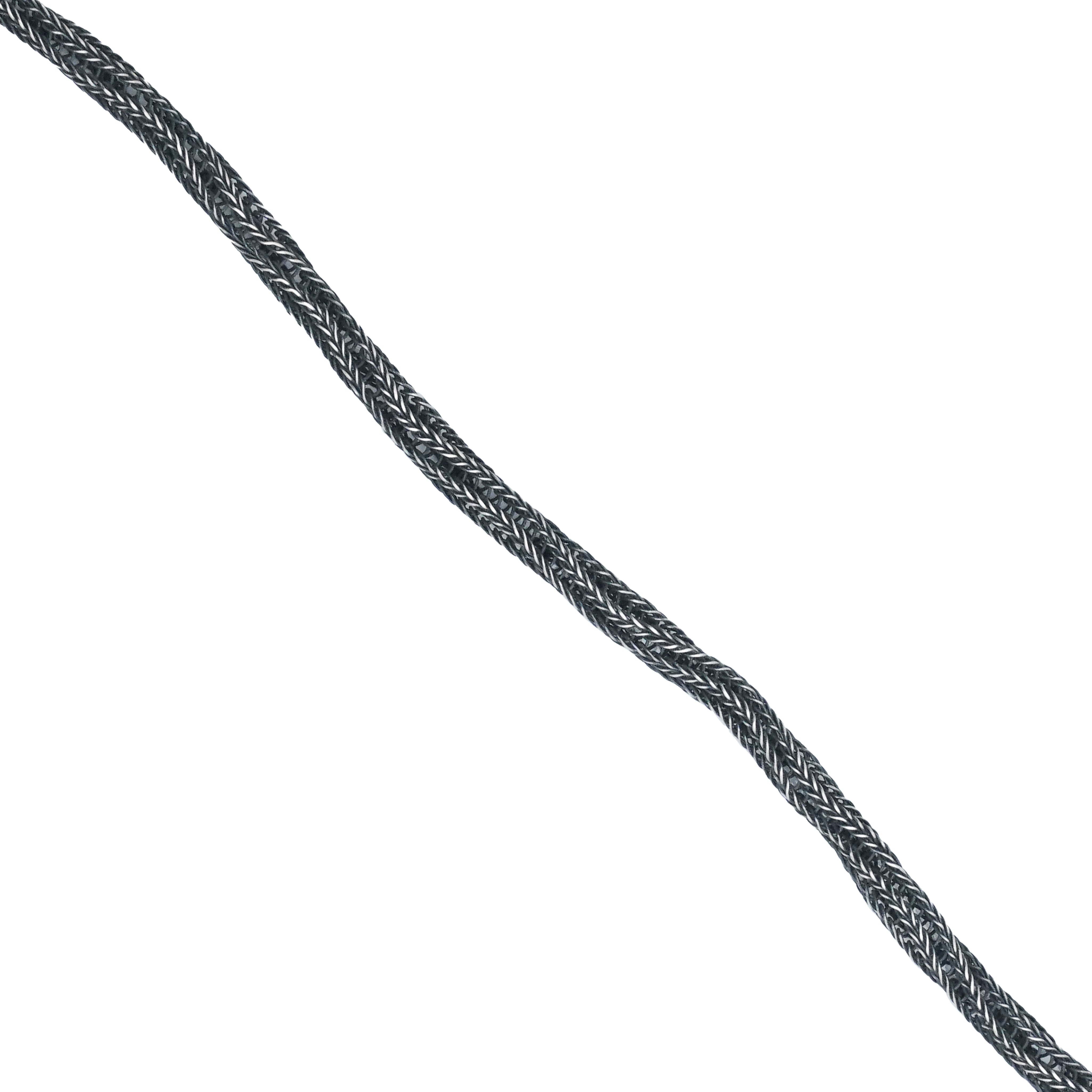 Front view of Handcrafted Netted Rope Classic Chain made of 925 Sterling Silver, showcasing its intricate design