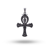 Ankh Egyptian Cross front view showcasing 925 Sterling Silver with an oxidized finish.