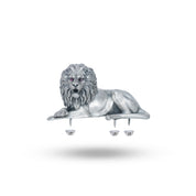 Exquisite Roaring Lion Shoulder Brooch crafted in 925 Sterling Silver with detailed oxidation.