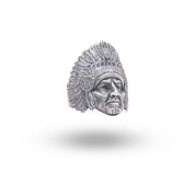American Indian 925 Sterling Silver Ring showcasing intricate design and oxidized finish - side angle