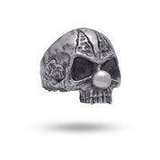 Sterling Silver Evil Clown Skull Ring with Oxidized Finish