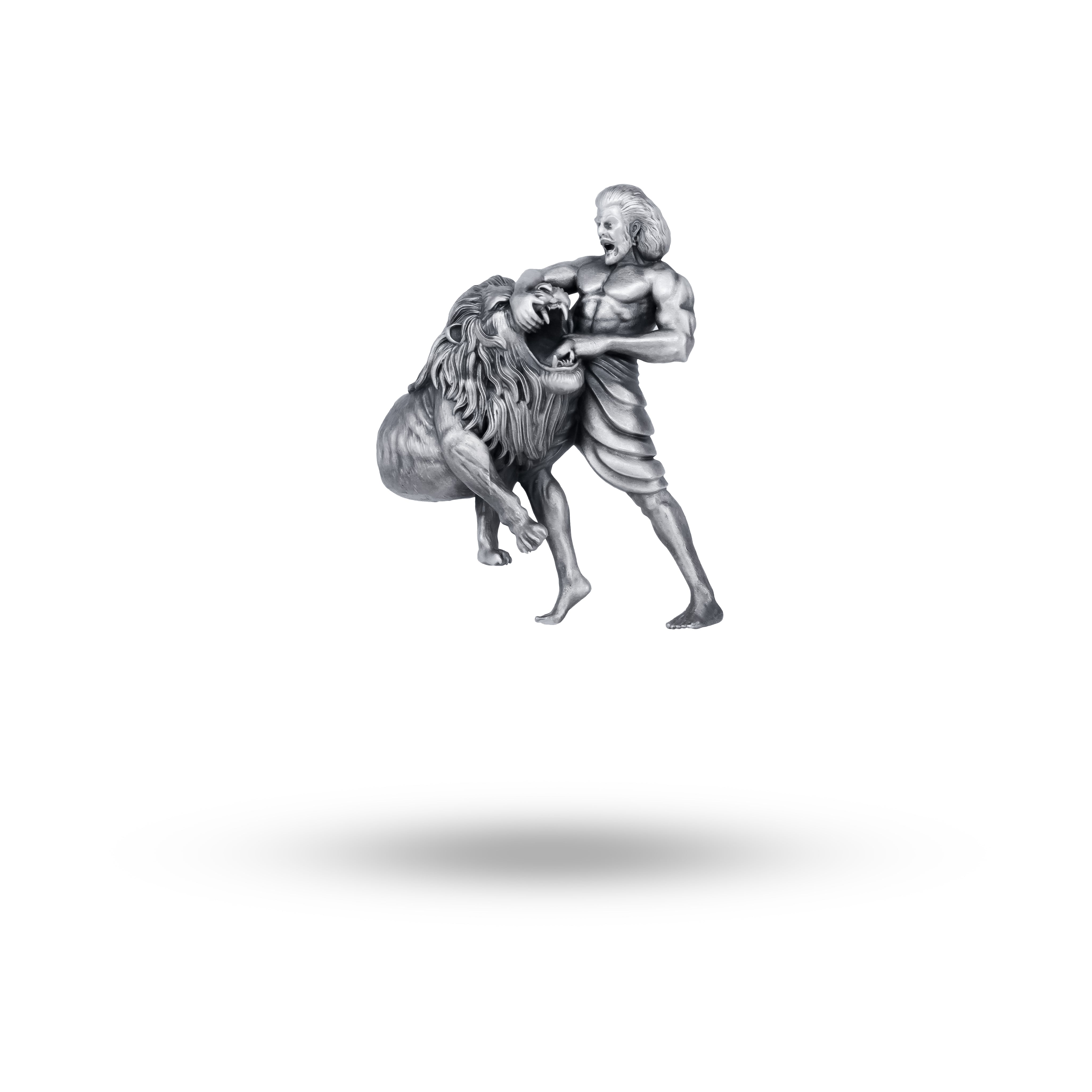 Front view of the Chhatrapati Sambhaji Maharaj 925 Sterling Silver Brooch showcasing intricate oxidized design.