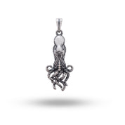 Front view of Octopus 925 Sterling Silver Pendant with intricate design and oxidized finish