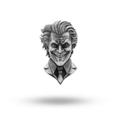 Front view of the Joker Humorist Clown in 925 Sterling Silver, highlighting the intricate design and oxidized finish.