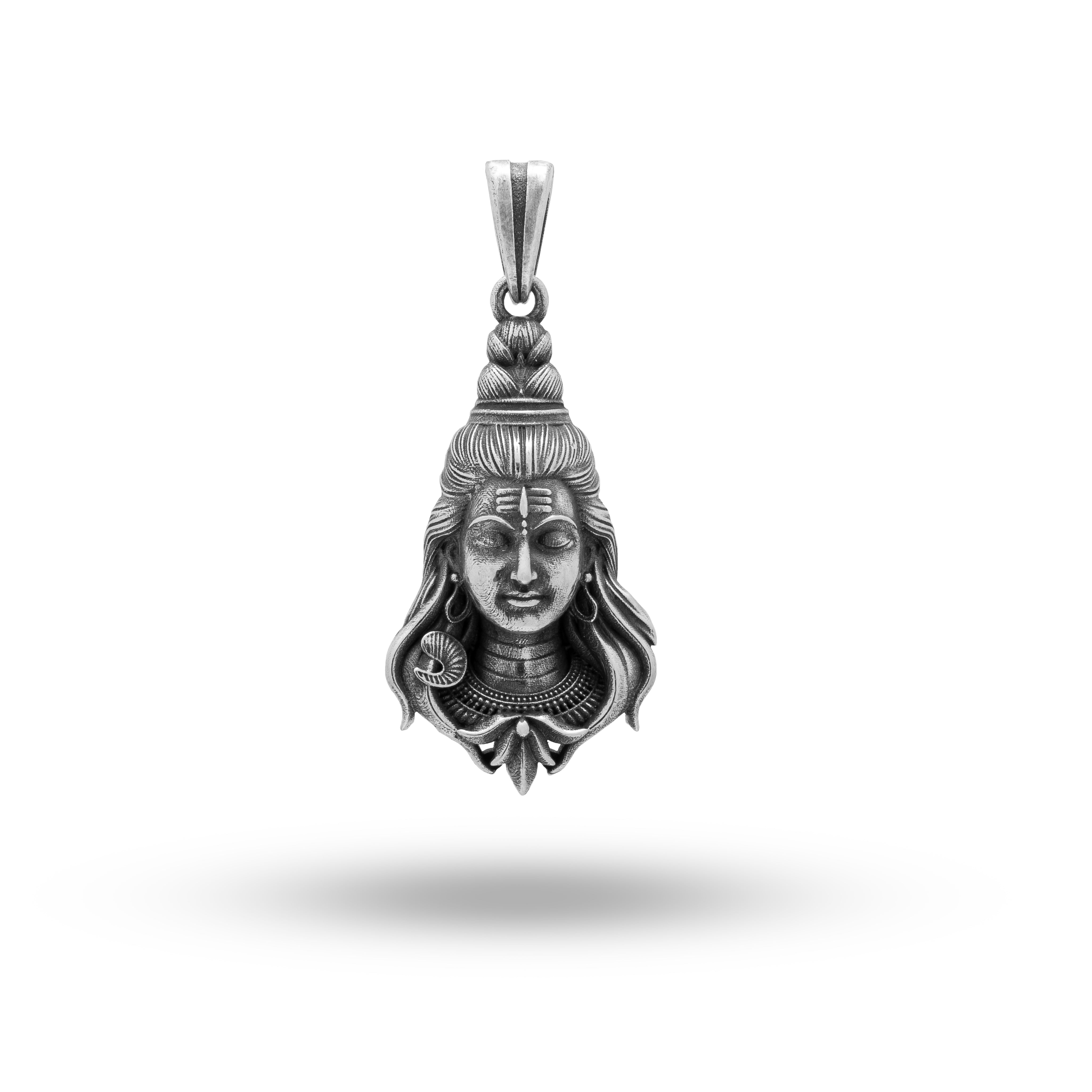 925 Sterling Silver Lord Shiva Pendant showcasing Third Eye in oxidized finish.