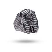 Sterling silver Pharaoh Egyptian Mummy ring with oxidized finish by White Lion Jewels