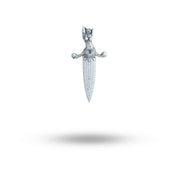 Expressive Lady CZ Brooch in Sterling Silver with Oxidized Finish