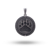 Front view of Viking Bear Paw 925 Sterling Silver Pendant - Intricate Design