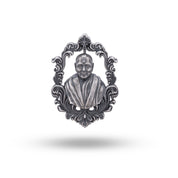 Pramukh Swami Maharaj 925 Sterling Silver Brooch with oxidized finish