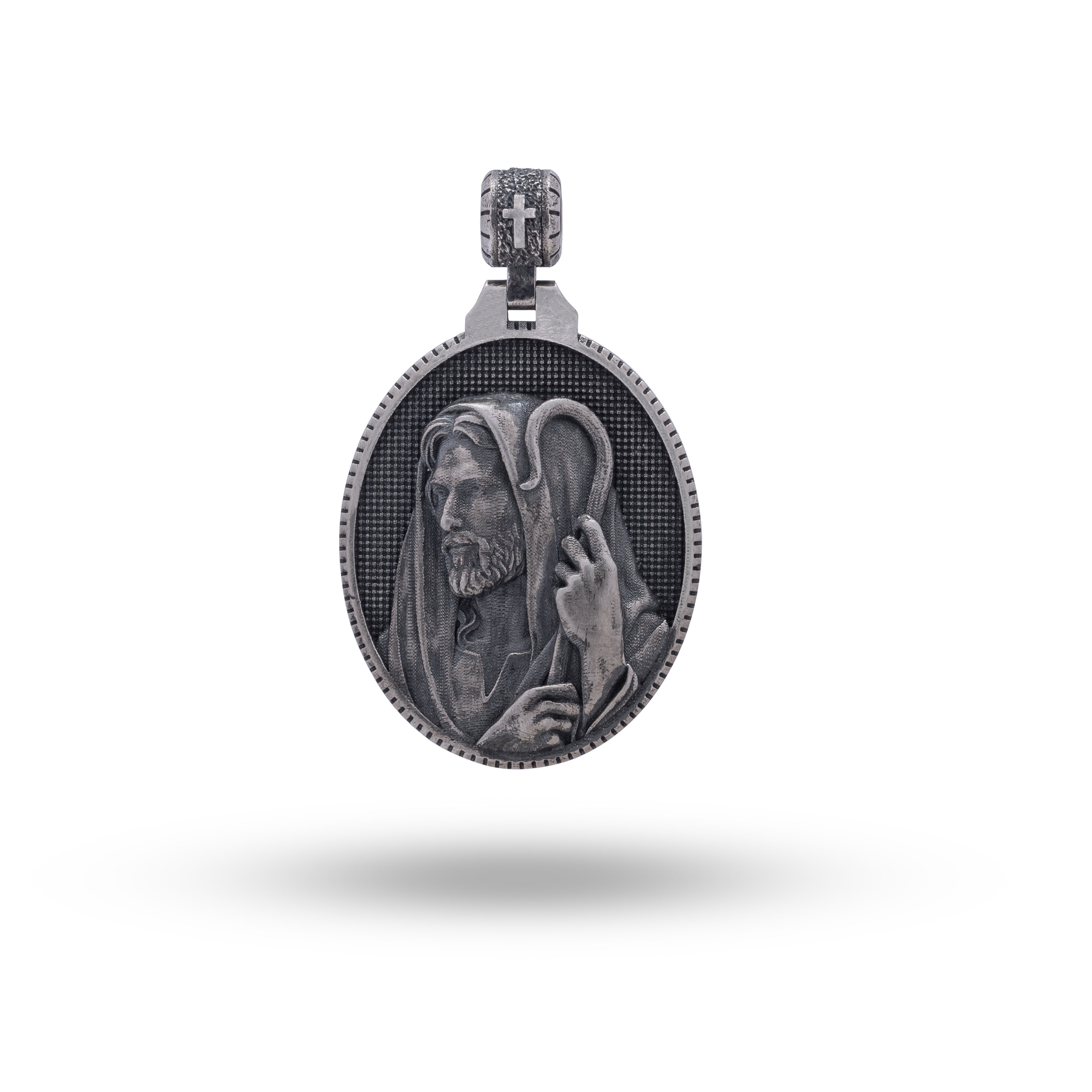 God Jesus Good Shepherd 925 Sterling Silver Pendant with intricate detailing by White Lion Jewels