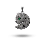 Panther motif Cubic Zirconia pendant crafted in 925 Sterling Silver.