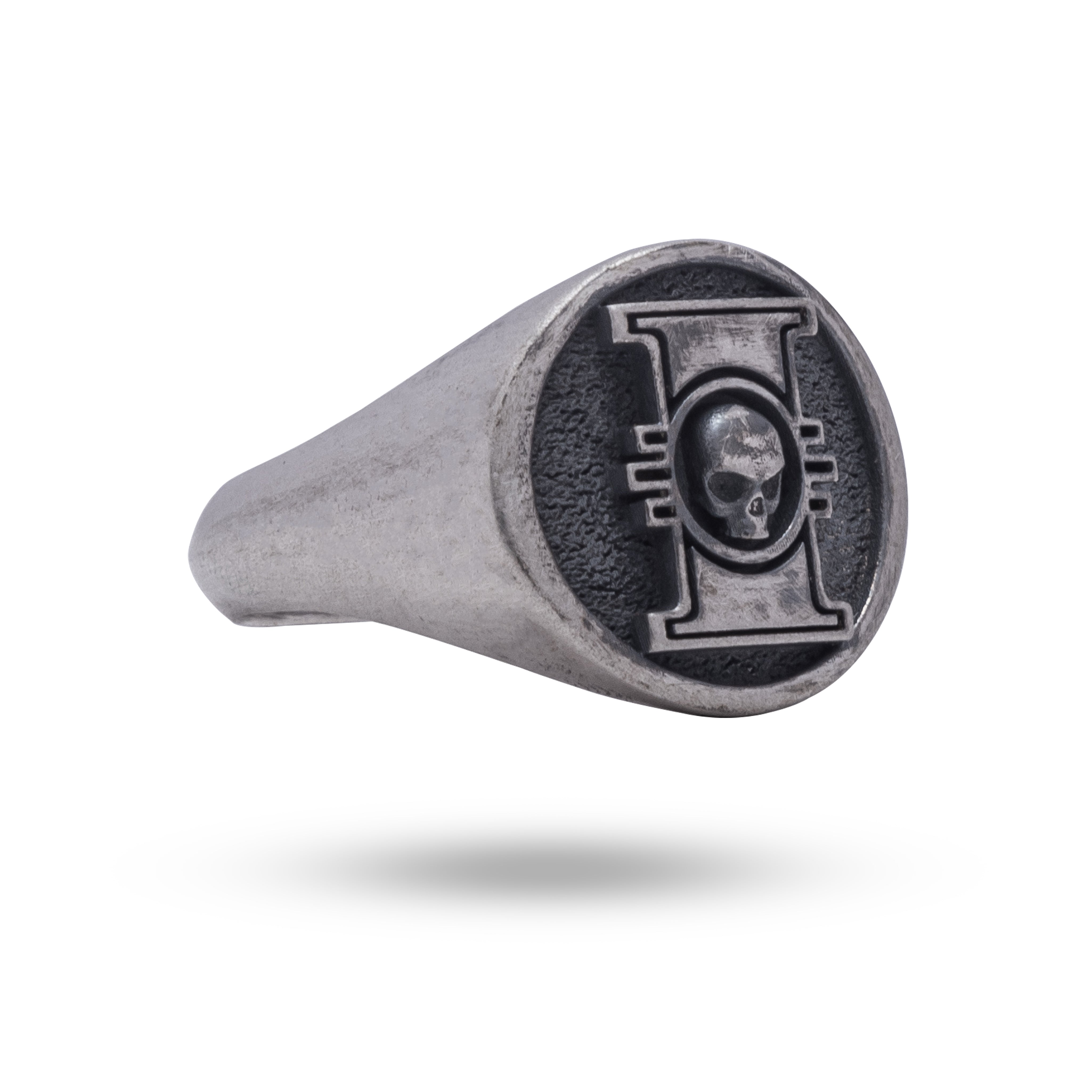 War Hammer Gothic Skull Ring in 925 Sterling Silver with Oxidized Finish