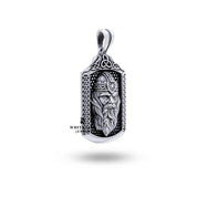 Side angle showcasing the craftsmanship of the 925 Sterling Silver Odin Pendant