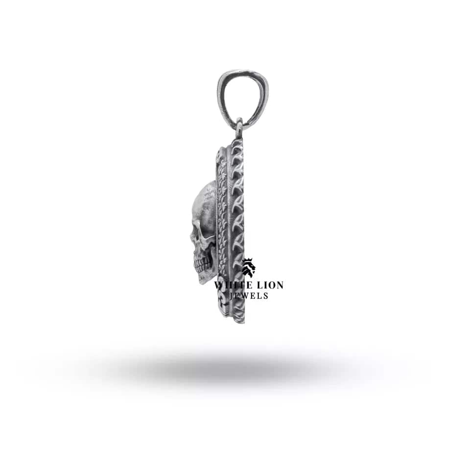 Back view of Deep Darkness 925 Sterling Silver Pendant displaying sleek design