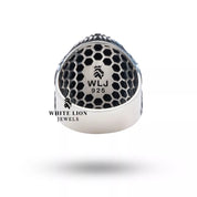 Lifestyle image of Hanuman 925 Sterling Silver Ring worn as statement spiritual jewelry.