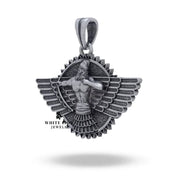 Oxidized silver pendant showing clear protective coating and artisan quality