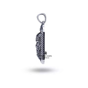 Detailed view highlighting the oxidized finish of the Odin God Of Wisdom Pendant