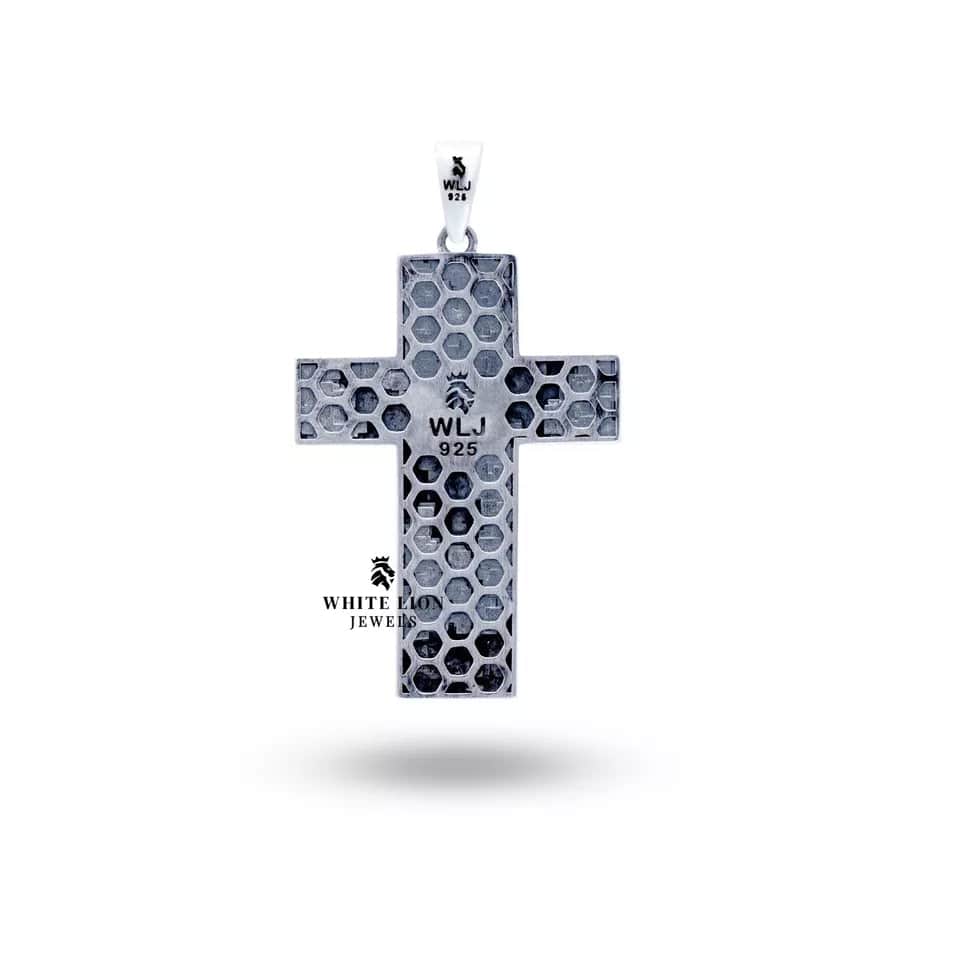 Handcrafted St Michael Cross Pendant by White Lion Jewels in 925 Sterling Silver