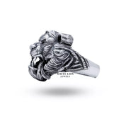 Handcrafted 925 Sterling Silver ring with a tiger motif, featuring superior craftsmanship