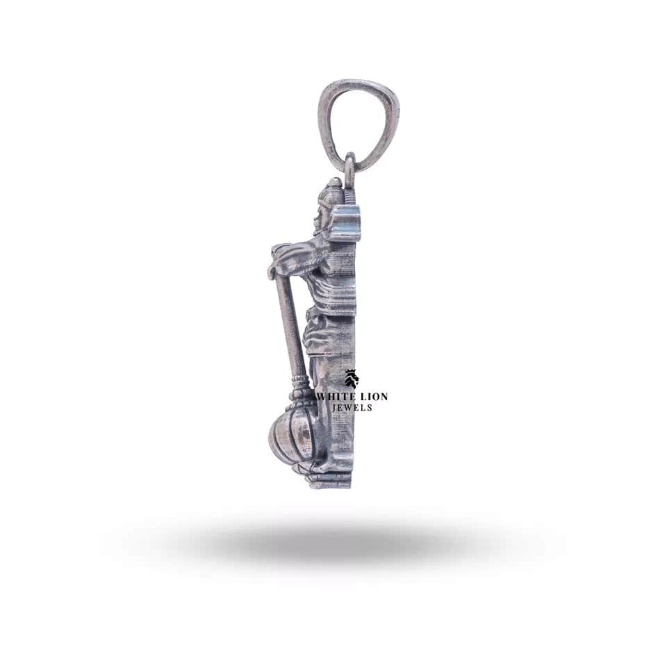 Elegant Hanuman designed pendant in 925 Sterling Silver from luxury brand White Lion Jewels