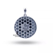 Close-up of artisanal detailing on Round Medusa 925 Sterling Silver Pendant, a masterpiece in jewelry design.