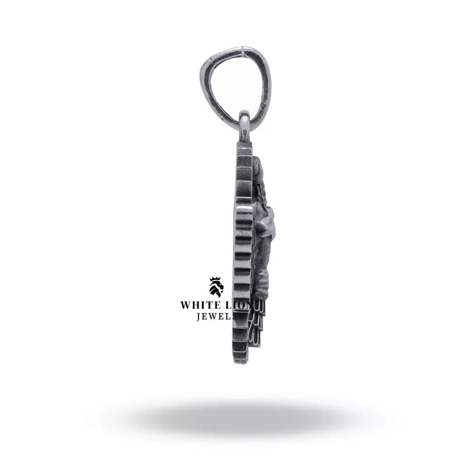 Unique design of the Sumerian Warrior Pendant in 925 Sterling Silver