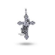 Styled setup of Praying Hands Cross 925 Sterling Silver Pendant paired with a silver chain, ideal for elegant wear.