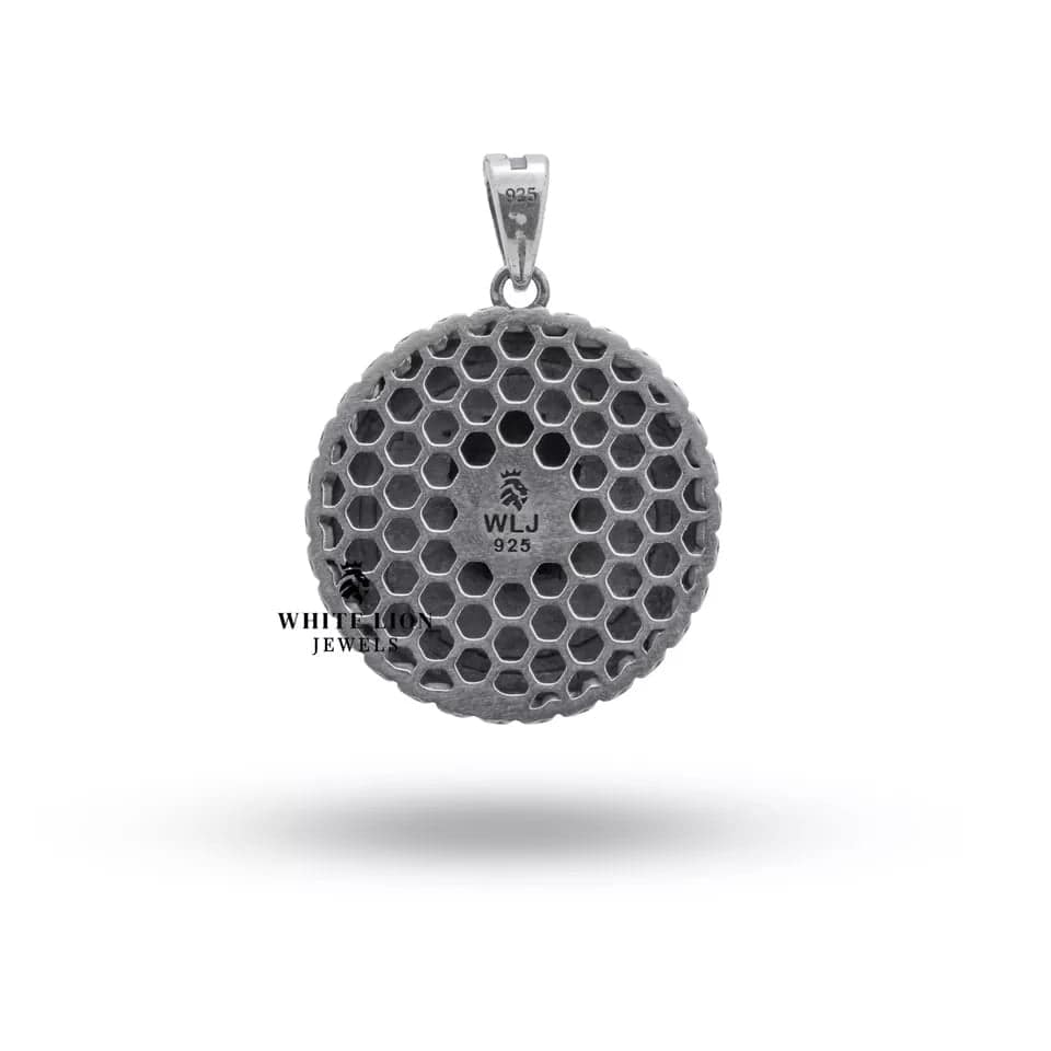 Deep Darkness 925 Sterling Silver Pendant worn on model, accentuating elegant style