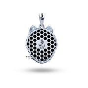 Angry Wolf Head Pendant in 925 Sterling Silver styled with other White Lion Jewels pieces, portraying mix-and-match potential.