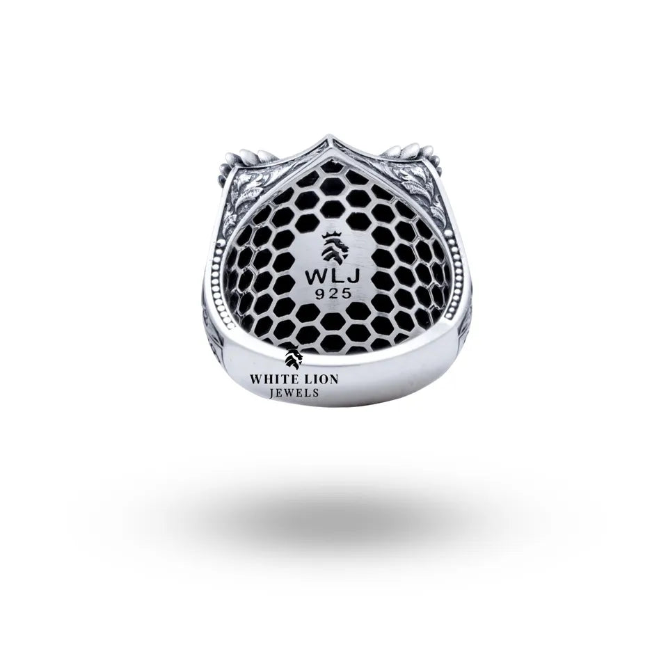 Styled St Michael 925 Sterling Silver Ring paired with elegant attire, symbolizing protection and sophistication