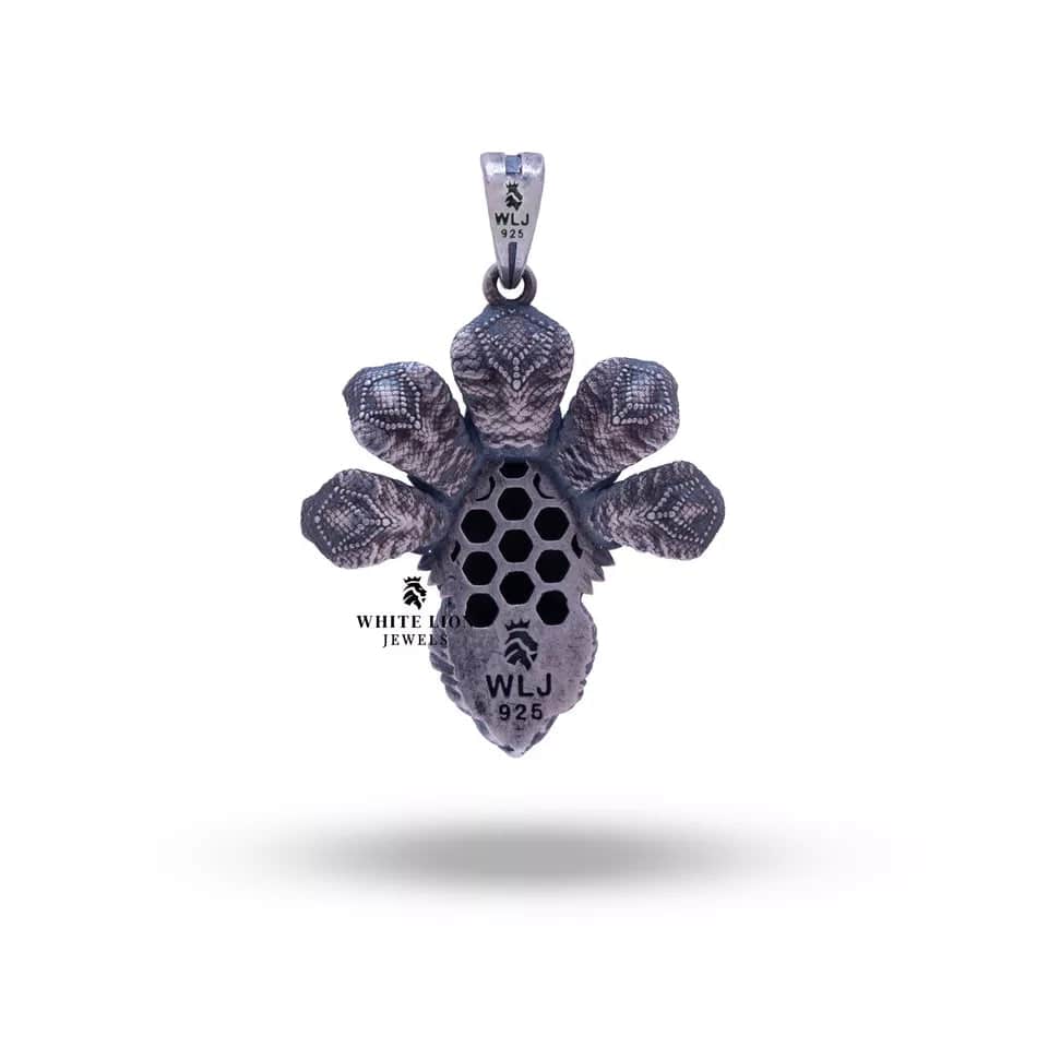Exquisite handcrafted God Narsimha pendant in oxidized silver