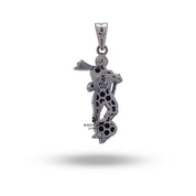 Intricately detailed Hanuman pendant in oxidized 925 Sterling Silver, covered with warranty
