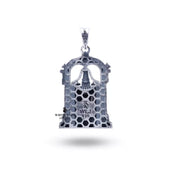 Model wearing Lord Tirupati Balaji Pendant - Nickel Free Oxidized Finish