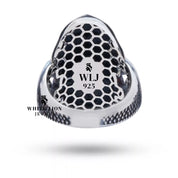 Elegant Greek Athena 925 Sterling Silver Ring, ideal for formal wear